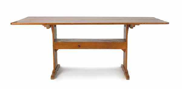 Appraisal: Pennsylvania poplar bench table late th c h l d