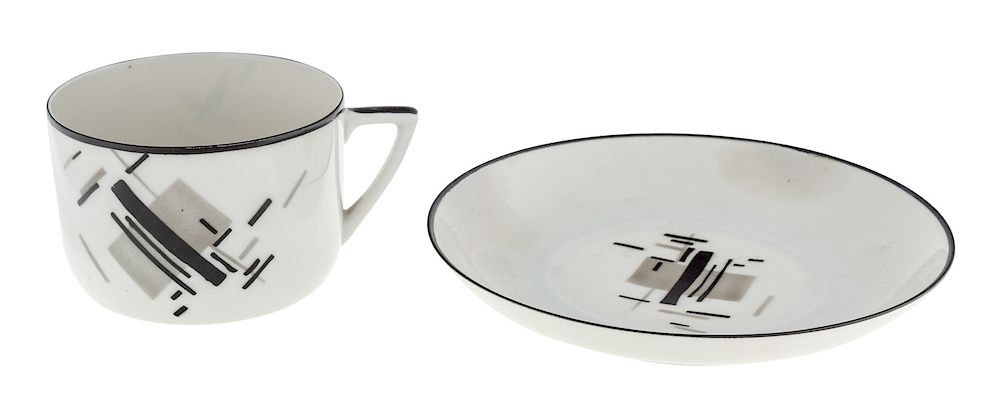 Appraisal: A SOVIET SUPREMATIST CUP AND SAUCER AFTER NIKOLAI SUETIN EARLY