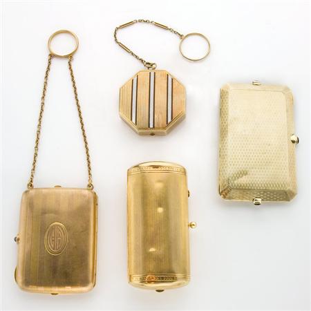 Appraisal: Group of Four Gold Compacts and Vanity Cases Estimate -