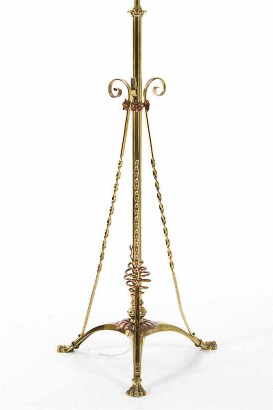 Appraisal: Victorian brass piano lamp late th century single adjustable column