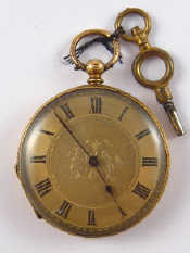 Appraisal: An carat gold cased key wind pocket watch metal dust