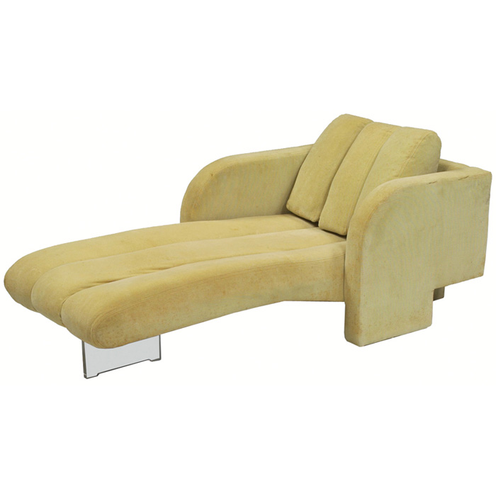 Appraisal: Vladimir Kagan chaise lounge by Vladimir Kagan Designs Inc channeled