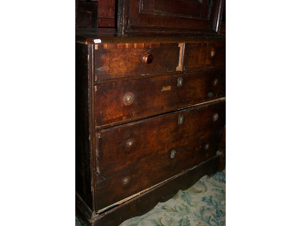 Appraisal: An th century country made walnut and pine chest of