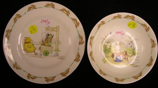 Appraisal: Royal Doulton ''Bunnykins'' children's plate '' dia and bowl ''