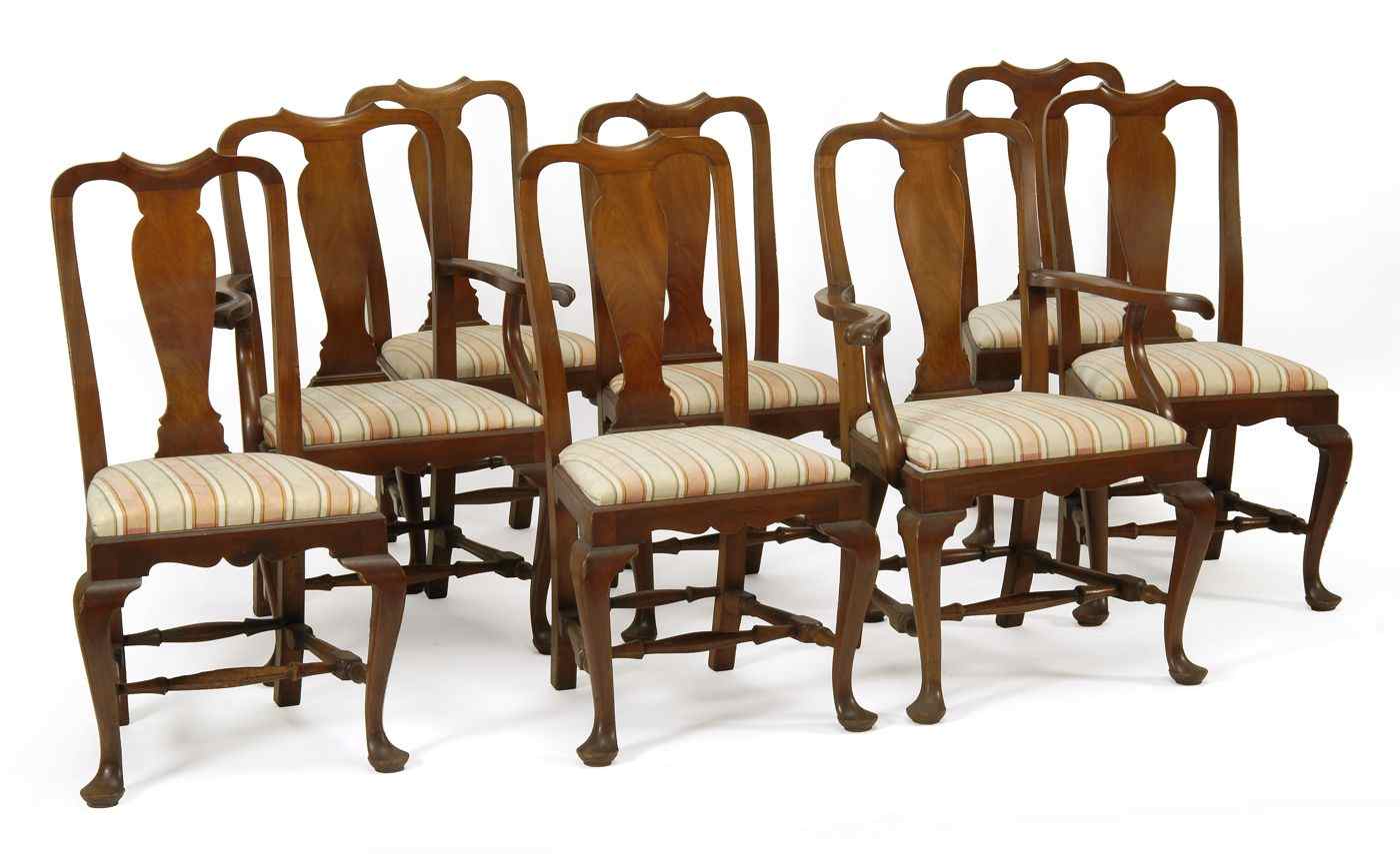 Appraisal: SET OF EIGHT QUEEN ANNE-STYLE DINING CHAIRSFIRST HALF th CenturyTwo