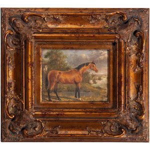 Appraisal: American School st Century Two Works Pair of Equestrian Portraitsembellished