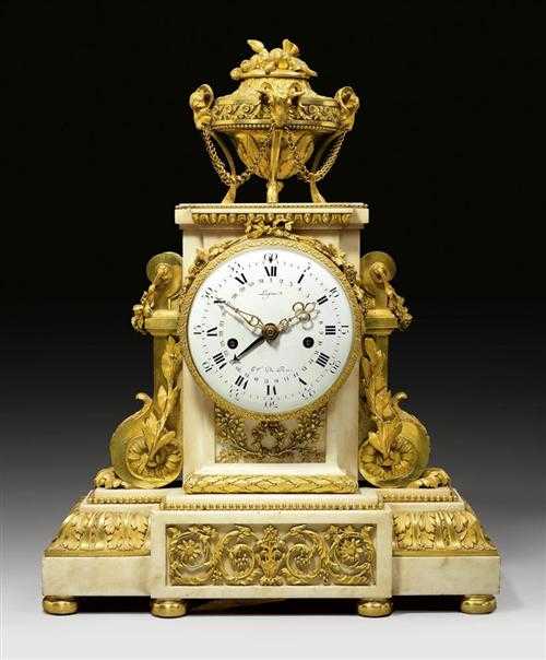 Appraisal: IMPORTANT CLOCK A CASSOLETTE Louis XVI the dial signed LEPINE