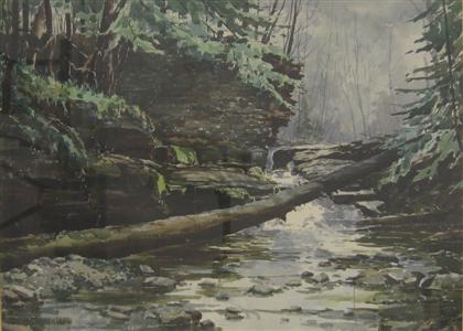 Appraisal: GRAYDON MAYOR MONEY PENNY CREEK Watercolor x in with companion