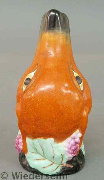 Appraisal: English Staffordshire fox head stirrup cup c h