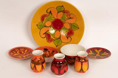 Appraisal: A group of Poole Pottery Delphis range including charger cm