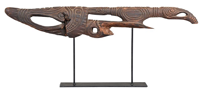 Appraisal: Papua New Guinea Carved Wood Canoe Prow th century Sepik