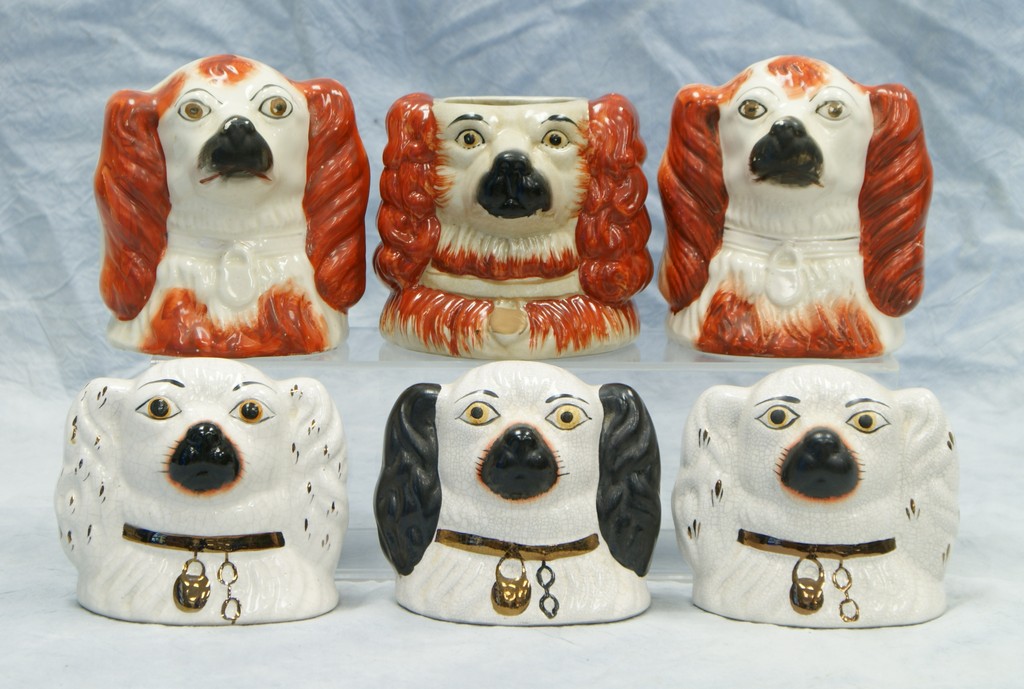 Appraisal: Staffordshire spaniel head still banks with a modern spaniel head