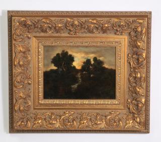 Appraisal: th c Barbizon style O c riverscape signed w th