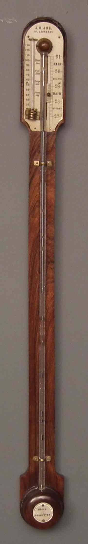 Appraisal: A Victorian rosewood cased stick barometer by J H Job