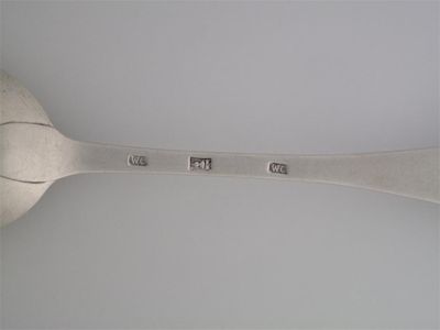 Appraisal: LOTS TO - CANONGATE WILLIAM CRAW A Hanoverian tablespoon script