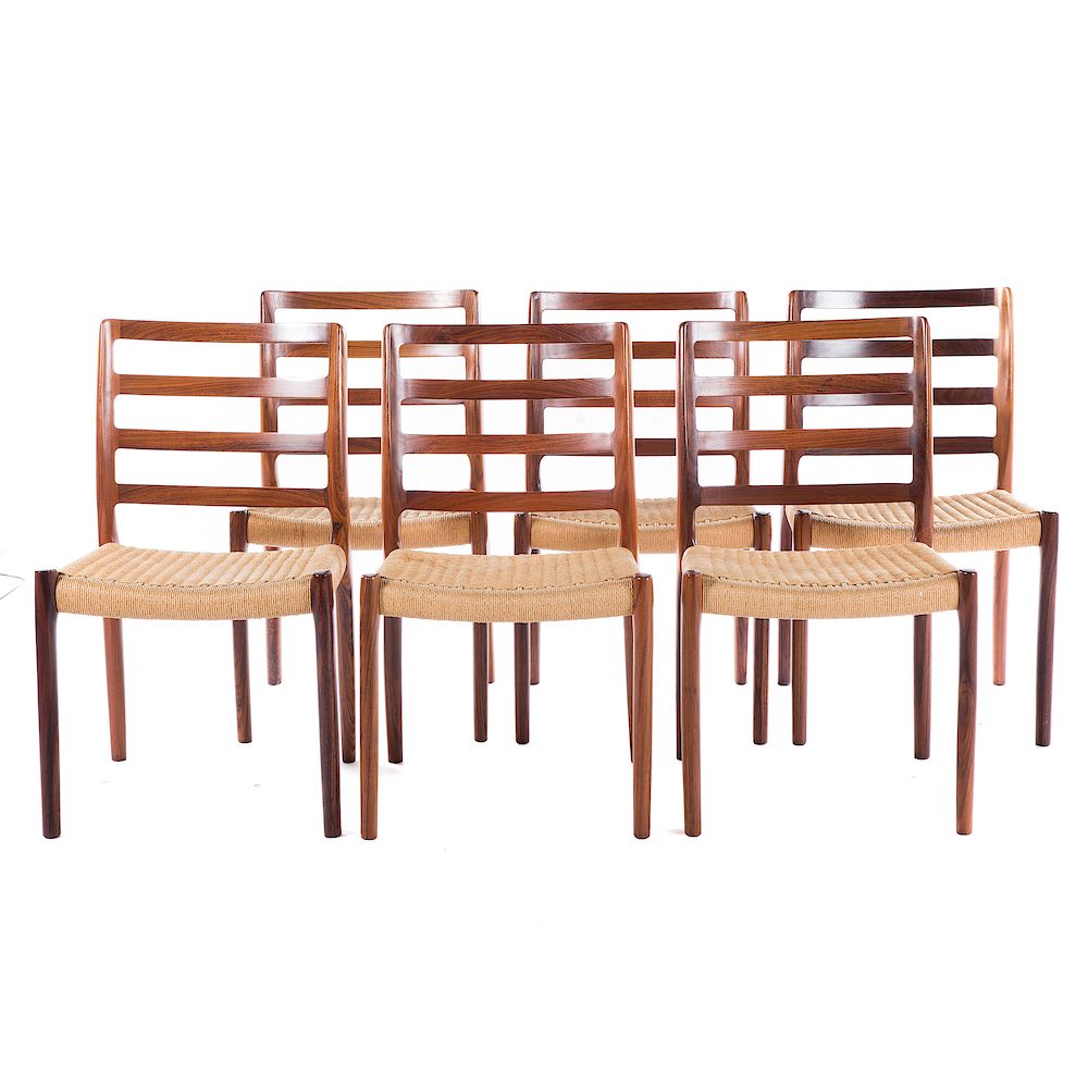 Appraisal: Mid-Century Modern Rosewood Dining Chairs J L Moller Models Danish