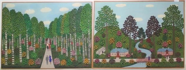 Appraisal: MARIA KORSAK - POLISH TWO OIL ONCANVAS PAINTINGS BOTH HAVE