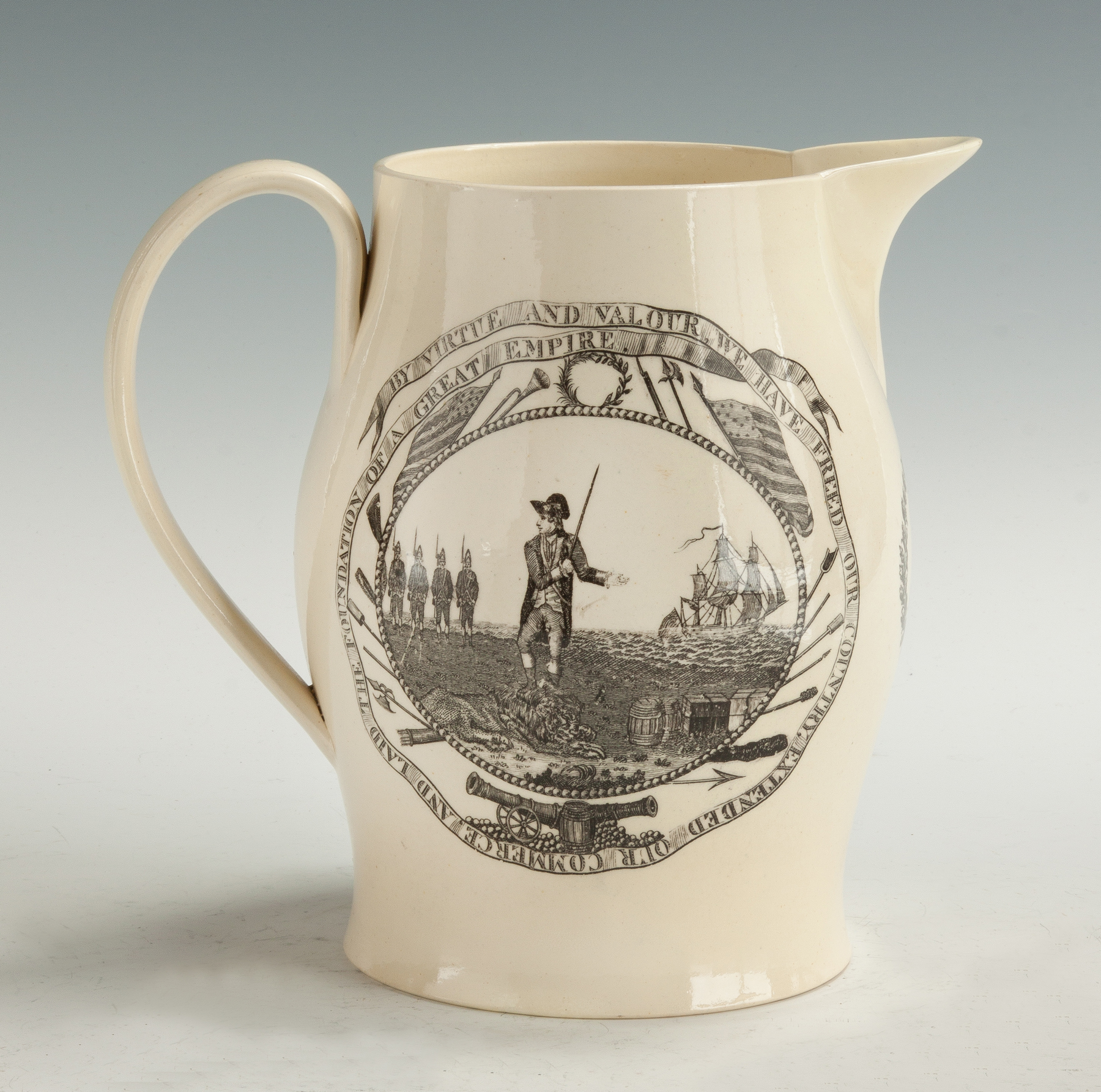 Appraisal: Liverpool Creamware Pitcher Success to America with George Washington C