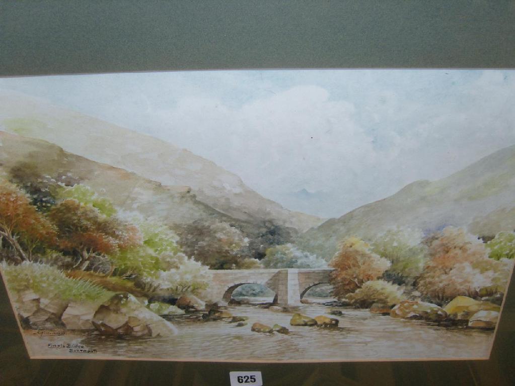 Appraisal: An early th century watercolour of Fingle Bridge Dartmoor signed