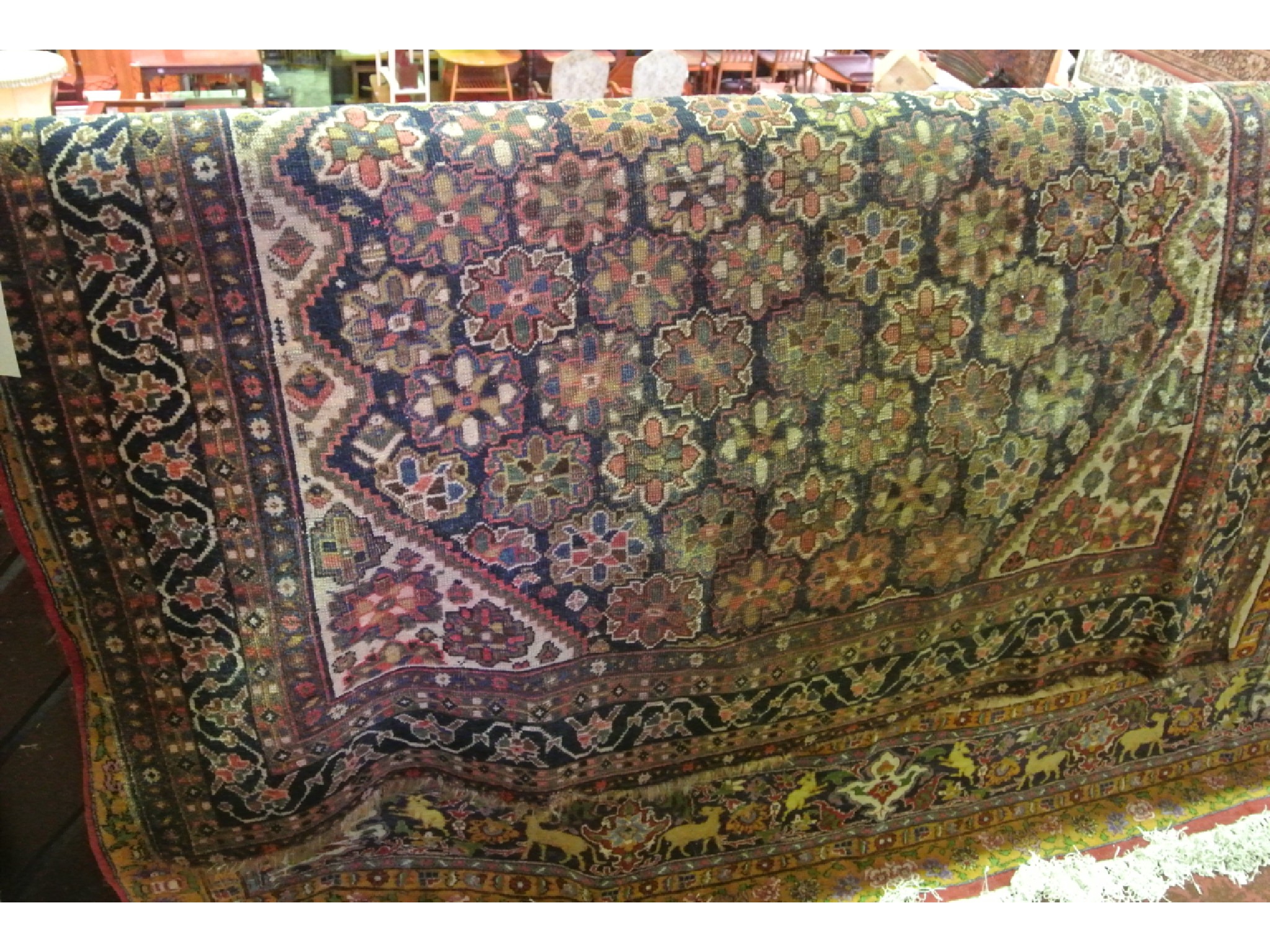 Appraisal: A good quality old eastern wool rug the central deep