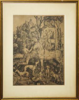 Appraisal: Albrecht Durer German Engraving with St Eustace being brought to