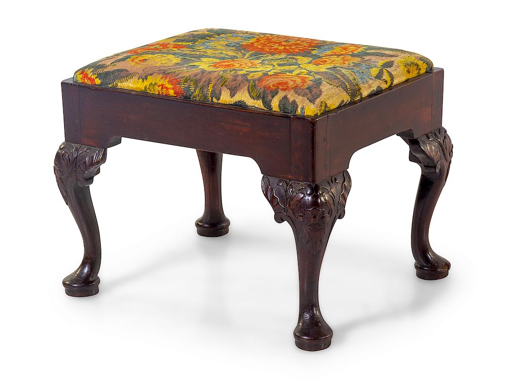 Appraisal: A George II Style Mahogany Stool A George II Style