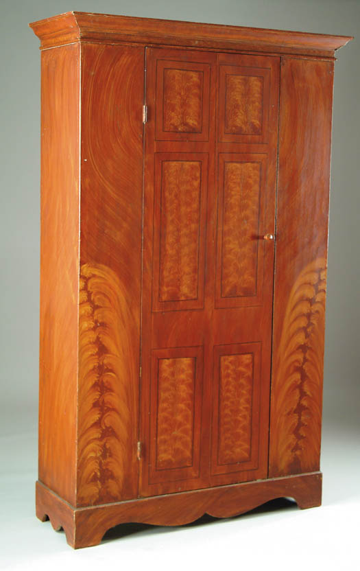 Appraisal: GRAIN PAINTED ONE DOOR CUPBOARD th Century cupboard has wonderful