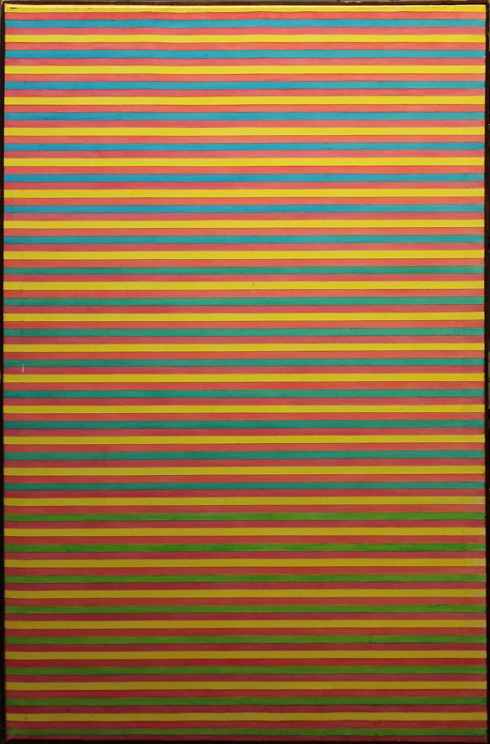 Appraisal: GERALD PERDUE AMERICAN TH CENTURY STRIPED PAINTING Acrylic on canvas