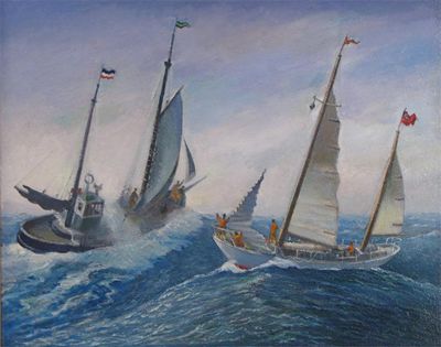 Appraisal: Ken Leech th Century South Biscay North Finisterre with Yacht