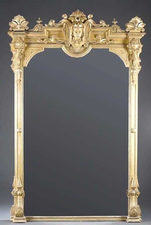 Appraisal: Large gilded mirror A large Renaissance Revival gilt wood mirror