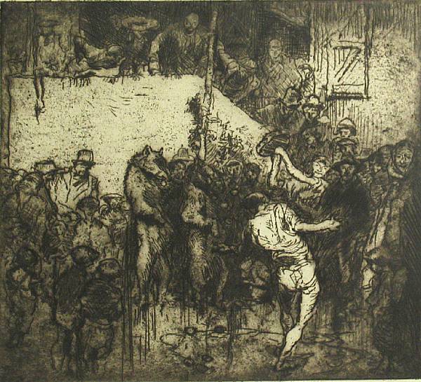 Appraisal: Frank Brangwyn British - Untitled Bears and Circus Performers c