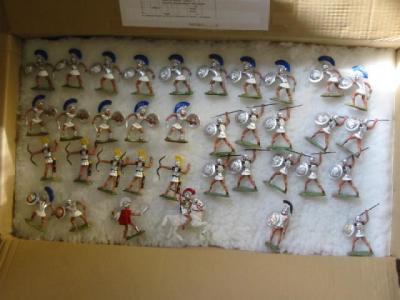 Appraisal: Thirty six Britains plastic Ancient Greek Army figures including one