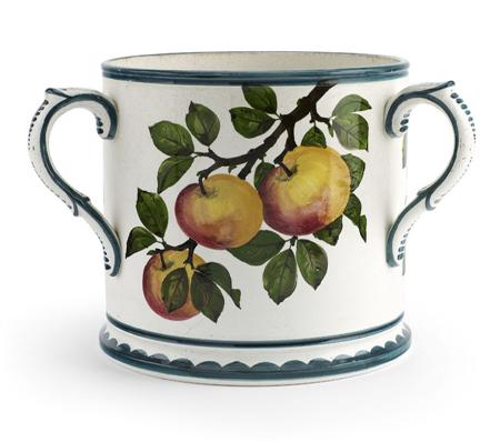 Appraisal: WEMYSS LARGE LOVING CUP CIRCA decorated with apples impressed mark