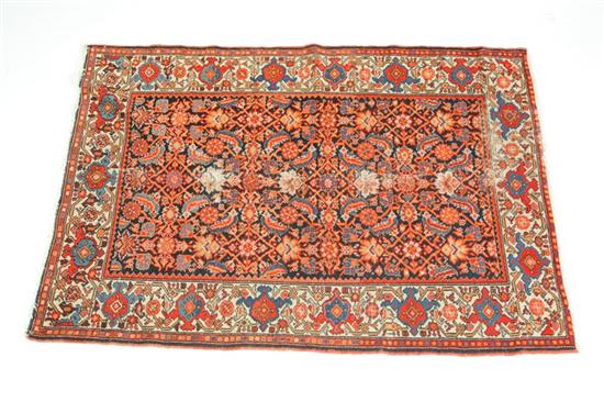 Appraisal: ORIENTAL RUG Malayer Geometric floral design with ivory border and