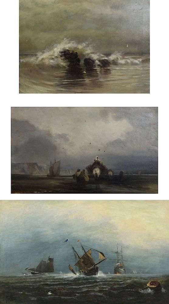 Appraisal: GROUPING OF THREE OILS ON CANVAS Costal Landscapes To include