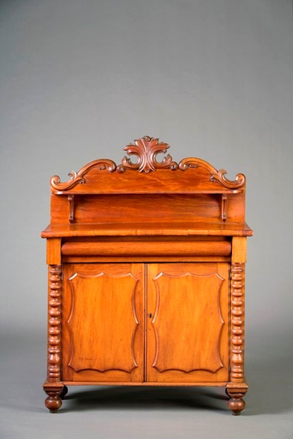 Appraisal: A th century Australian full cedar chiffonier the shelved back