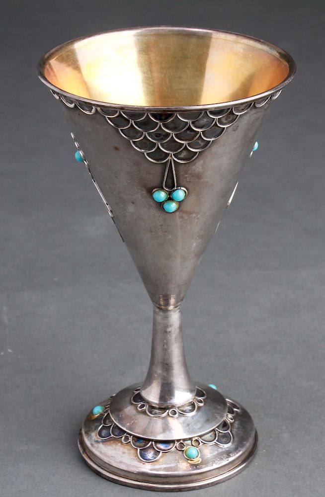 Appraisal: Judaica Dugma Israel Silver Kiddush Cup Judaica Dugma sterling silver