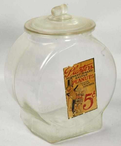 Appraisal: Planters Peanut Fish Bowl Jar Description Nice jar with old