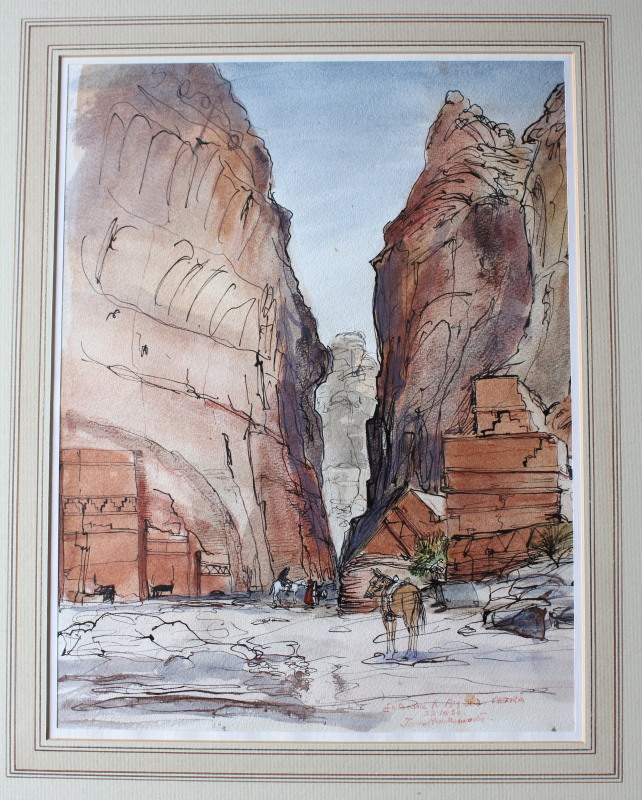 Appraisal: ARR John Hawkesworth Entrance to a big ravine near Petra