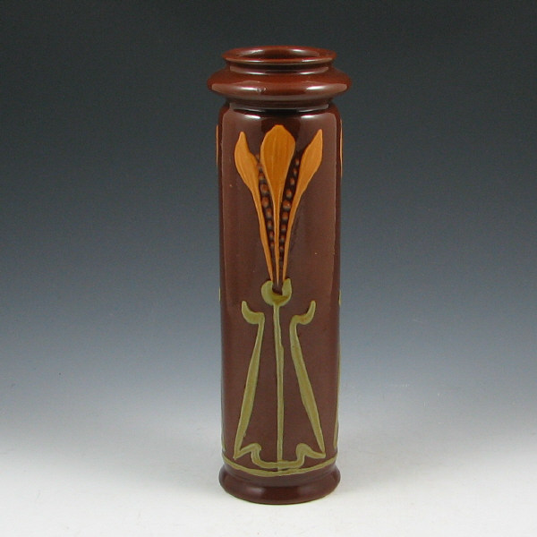 Appraisal: Roseville Crocus Vase Roseville Crocus vase with three-tone slip decoration