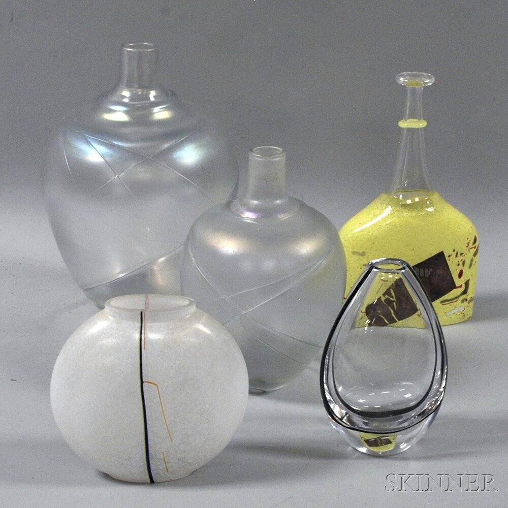 Appraisal: Five Kosta Boda Vases two of similar decoration with a