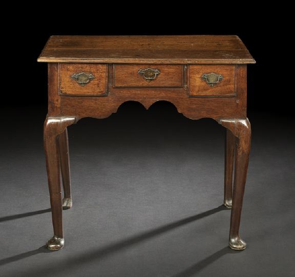 Appraisal: Queen Anne Oak Lowboy mid- th century the rectangular top