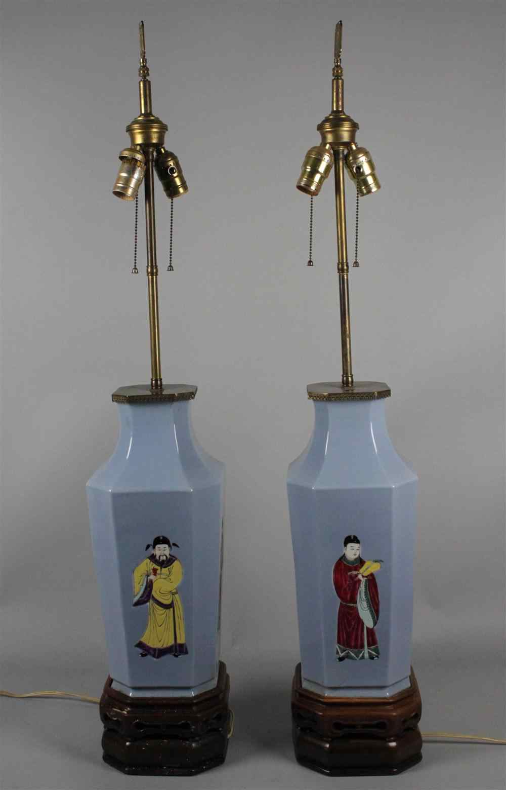 Appraisal: PAIR OF CHINESE FAMILLE ROSE DECORATED PANELLED BALUSTER VASES the