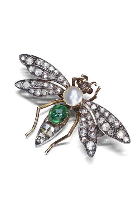 Appraisal: A Victorian multi-gem set brooch designed as a winged inset