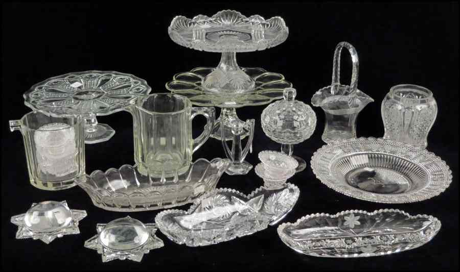 Appraisal: COLLECTION OF PRESSED AND CUT GLASS Comprised of dishes bowls