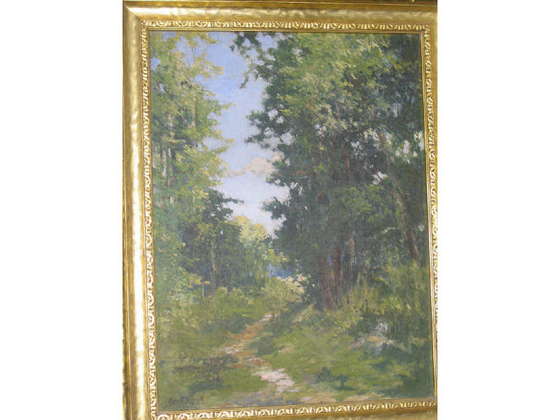 Appraisal: BERTHOLDT AMERICAN TH CENTURY Impressionistic landscape oil on board signed