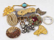 Appraisal: Costume jewellery brooches including Christian Dior Trifari Cadoro and Poullain