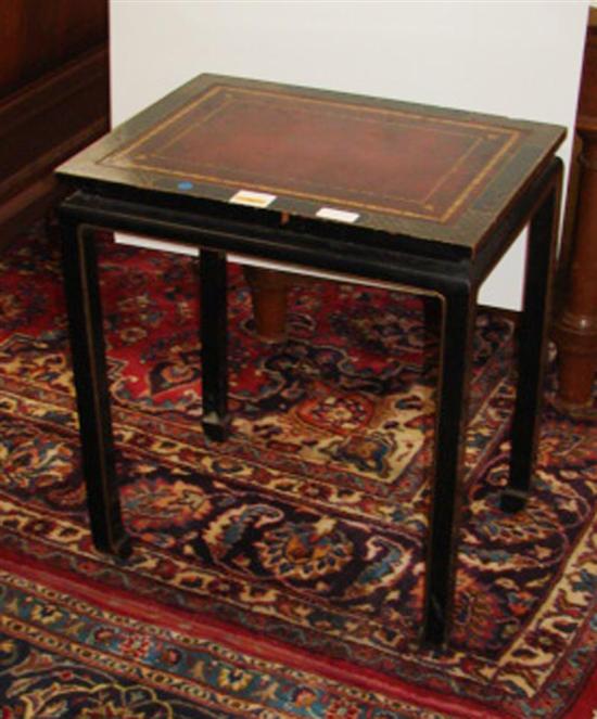 Appraisal: Oriental black lacquer side table circa H W D