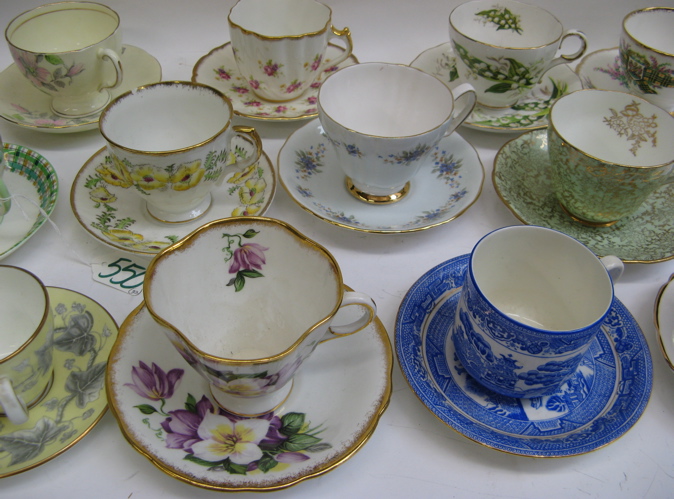 Appraisal: COLLECTION OF ENGLISH BONE CHINA TEACUPS AND SAUCER SETS pieces