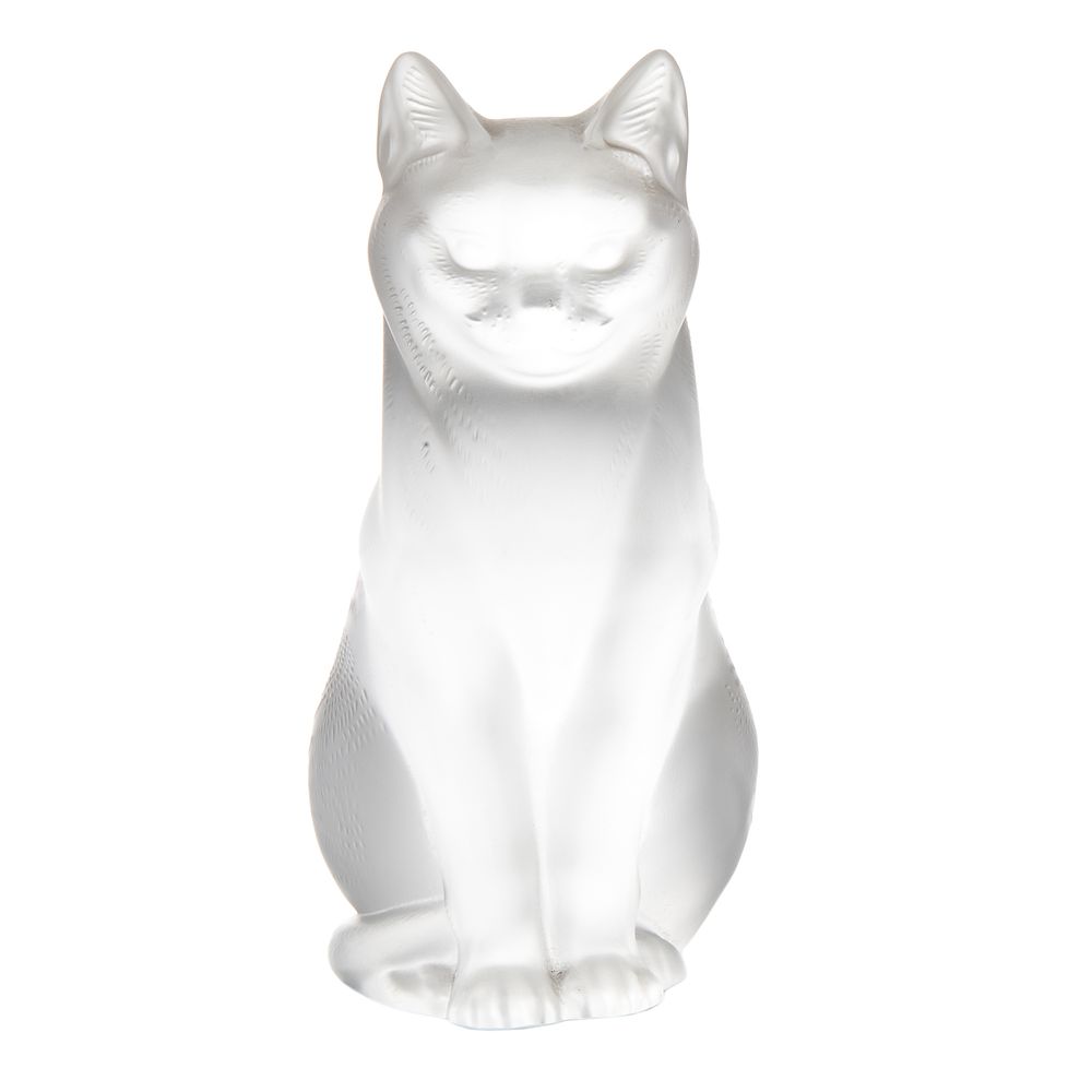 Appraisal: Lalique Frosted Crystal Seated Cat inscribed Lalique France in H